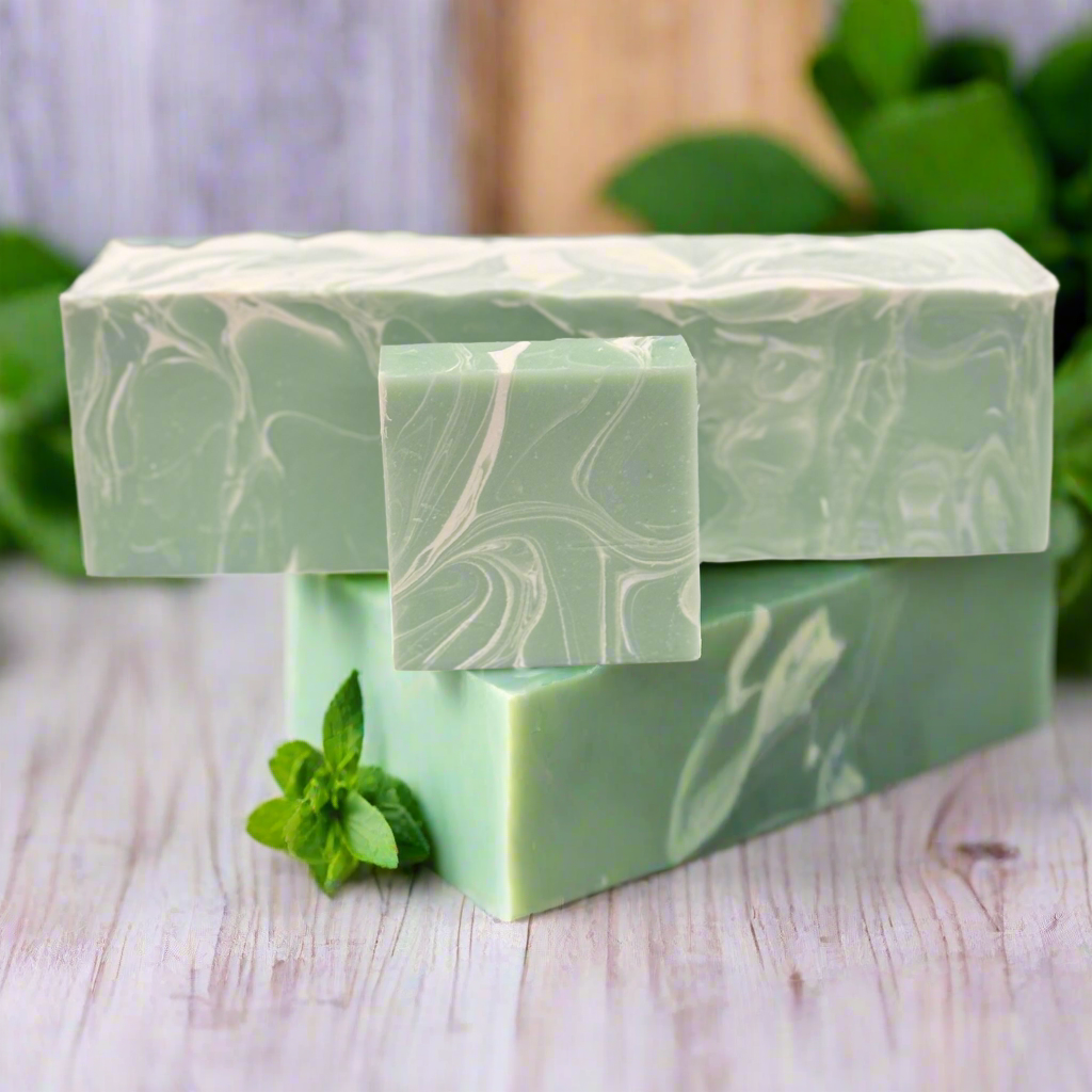Wholesale Spearmint Eucalyptus Soap Loaf - cut into 9 bars