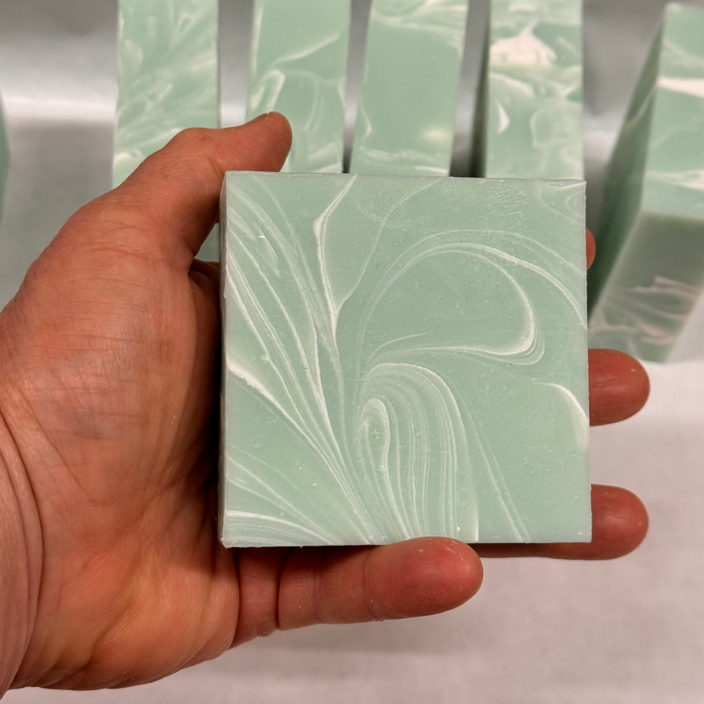 Wholesale Spearmint Eucalyptus Soap Loaf - cut into 9 bars