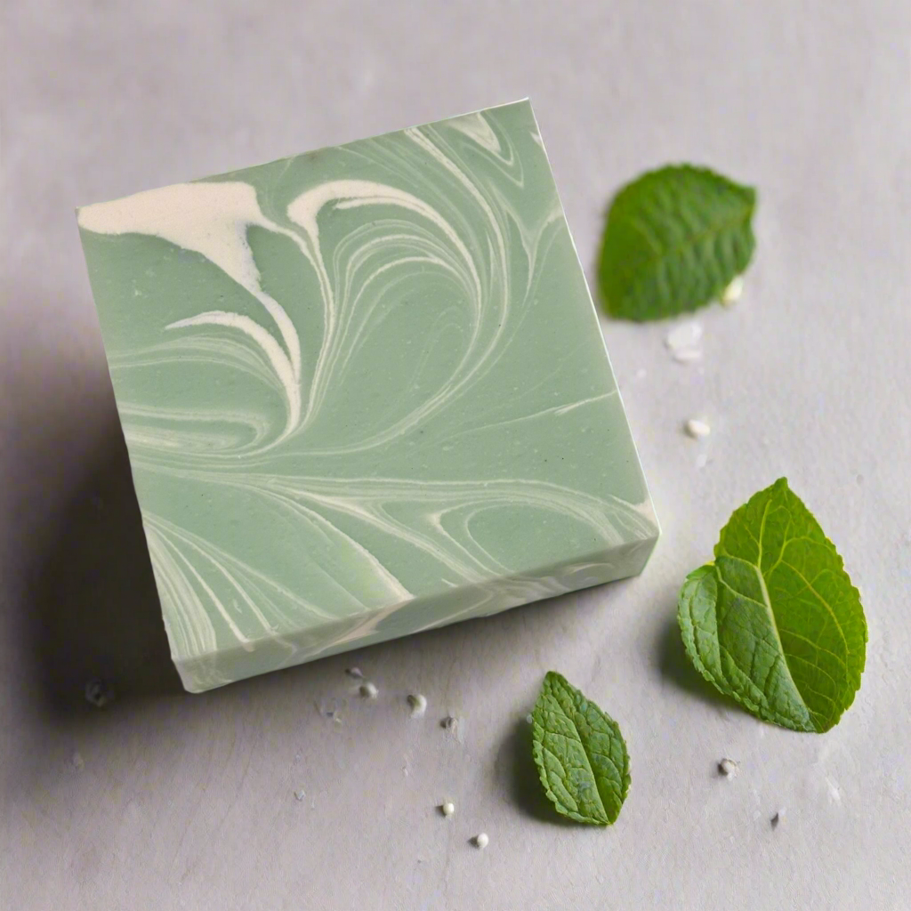 Wholesale Spearmint Eucalyptus Soap Loaf - cut into 9 bars