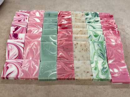 Twine wrapped Mini Soap Party Favors with custom tags