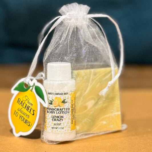 Lemon Love: Bridal Shower Soap + Hand Lotion Favor Bundle for Guests - Bulk Lotion/Mini Soap Shower Favors for Citrus Main Squeeze party theme