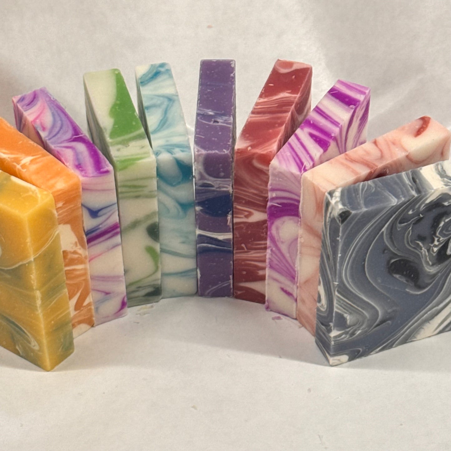 10 Mini Cold Process Soaps, Unwrapped Variety Sampler, Wedding Favors, Airbnb Guest Soap