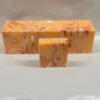 Wholesale Orange Mimosa Soap Loaf - cut into 9 bars