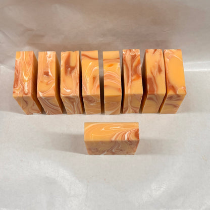 Wholesale Orange Mimosa Soap Loaf - cut into 9 bars