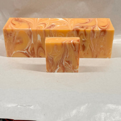 Wholesale Orange Mimosa Soap Loaf - cut into 9 bars