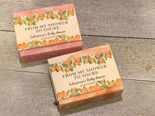 Load image into Gallery viewer, CUSTOM order for Nina 70 full size soap bars with Cutie Orange Citrus cigar band wrapper
