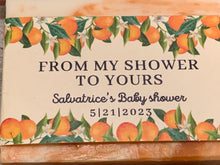Load image into Gallery viewer, CUSTOM order for Nina 70 full size soap bars with Cutie Orange Citrus cigar band wrapper
